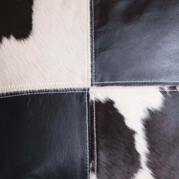 Western Cowhide and Leather Patchwork Pillow