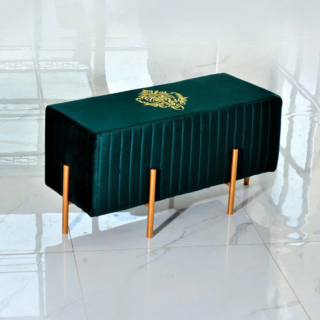 2 Seater Luxury Wooden Stool with Steel Stand – 521 Ennovanest Limited