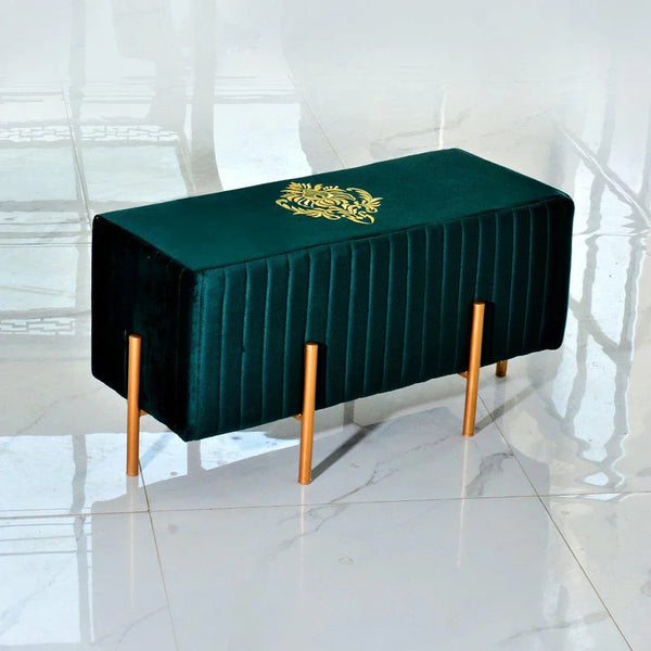 2 Seater Luxury Wooden Stool with Steel Stand – 521 Ennovanest Limited