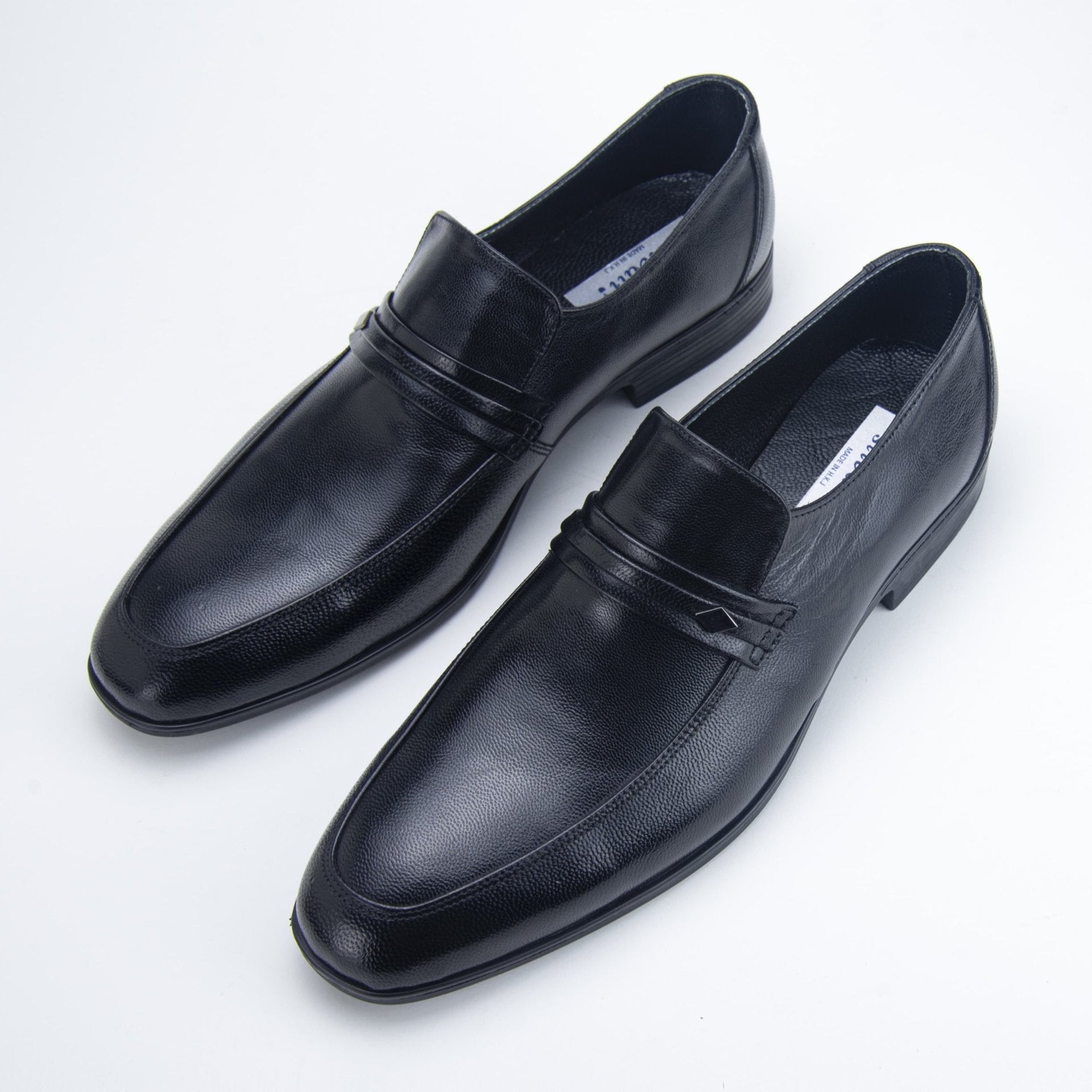Iconyo -  Classic Black Leather Loafers for Men (signature)