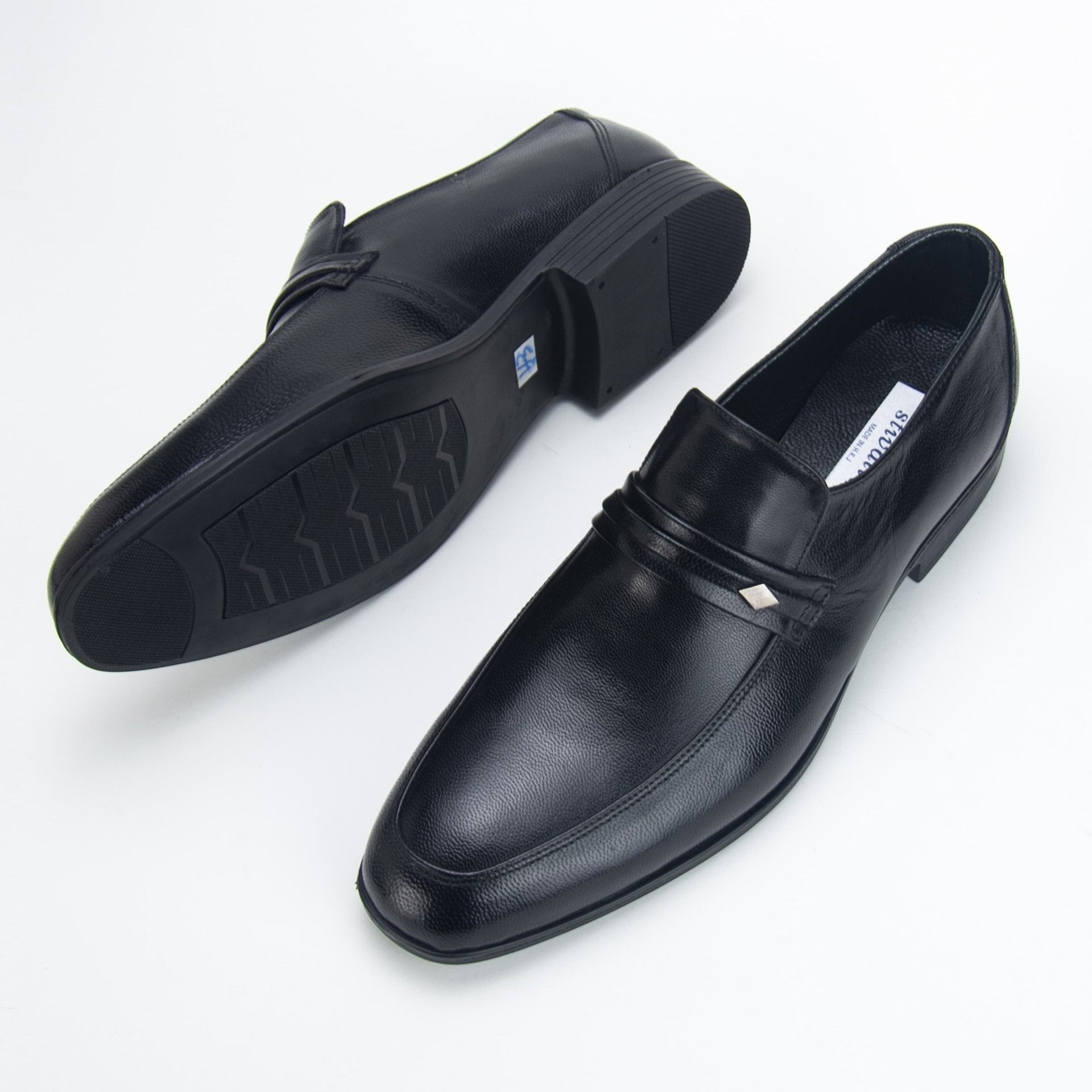 Iconyo -  Classic Black Leather Loafers for Men (signature)