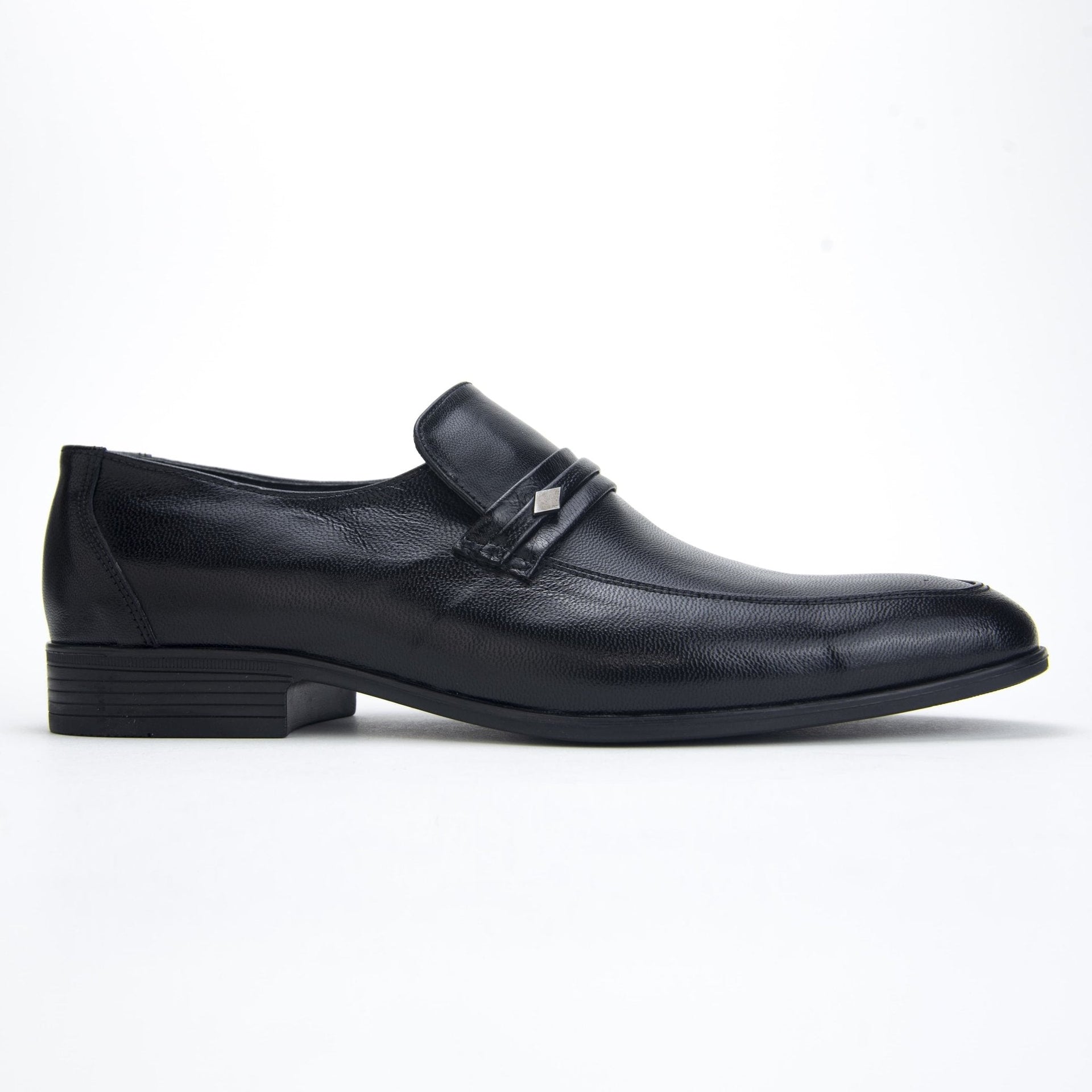 Iconyo -  Classic Black Leather Loafers for Men (signature)