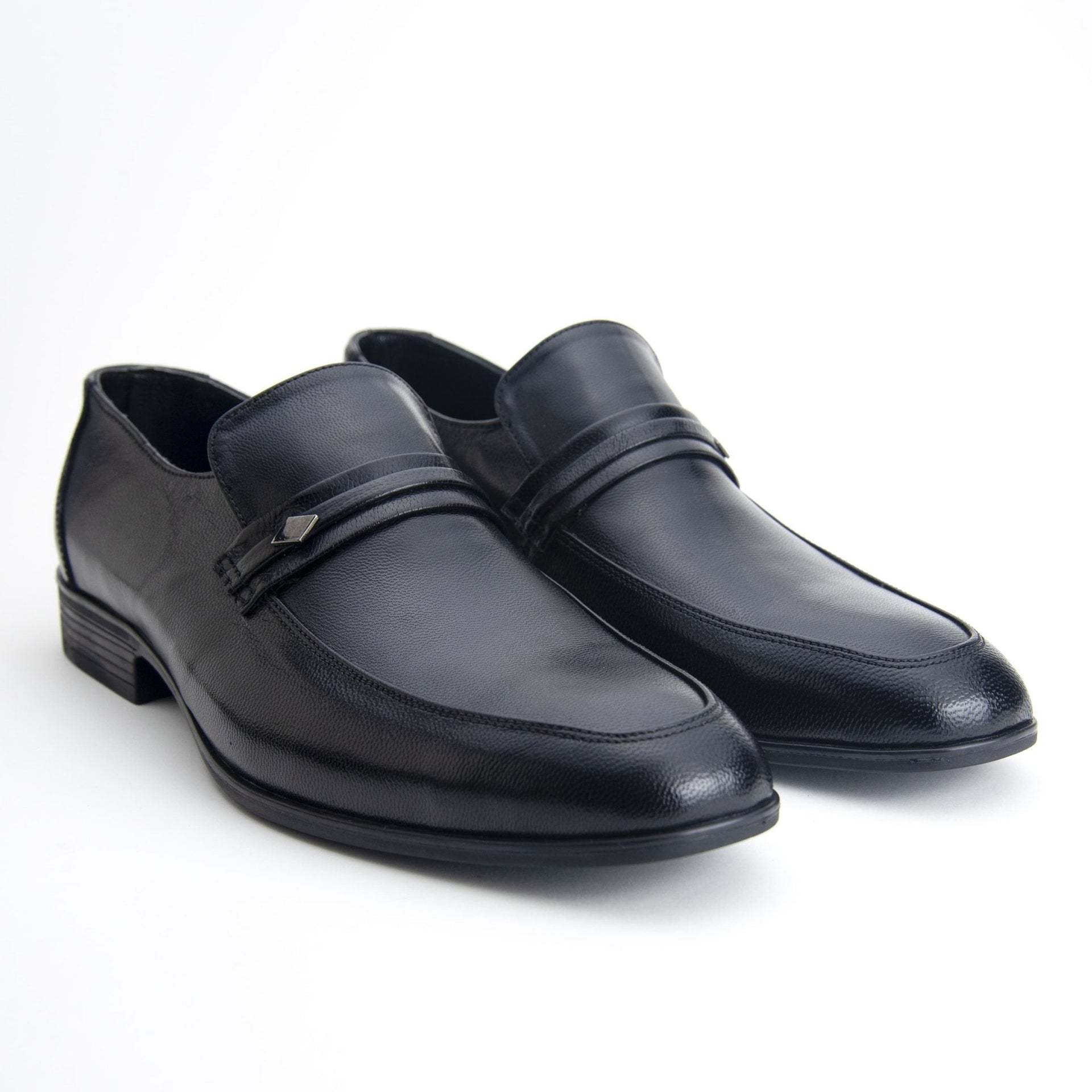 Iconyo -  Classic Black Leather Loafers for Men (signature)