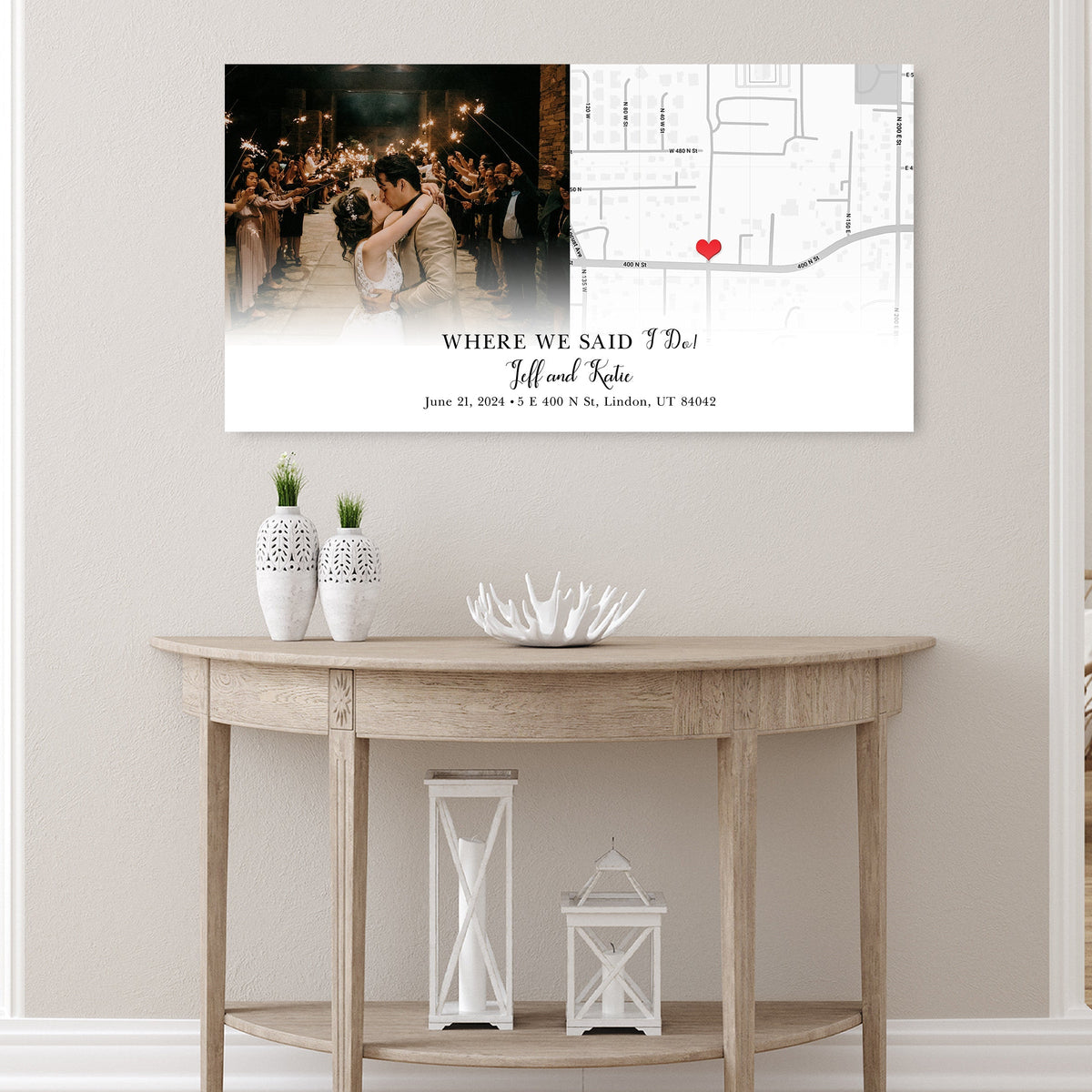 Personalized Wedding Location Map gift