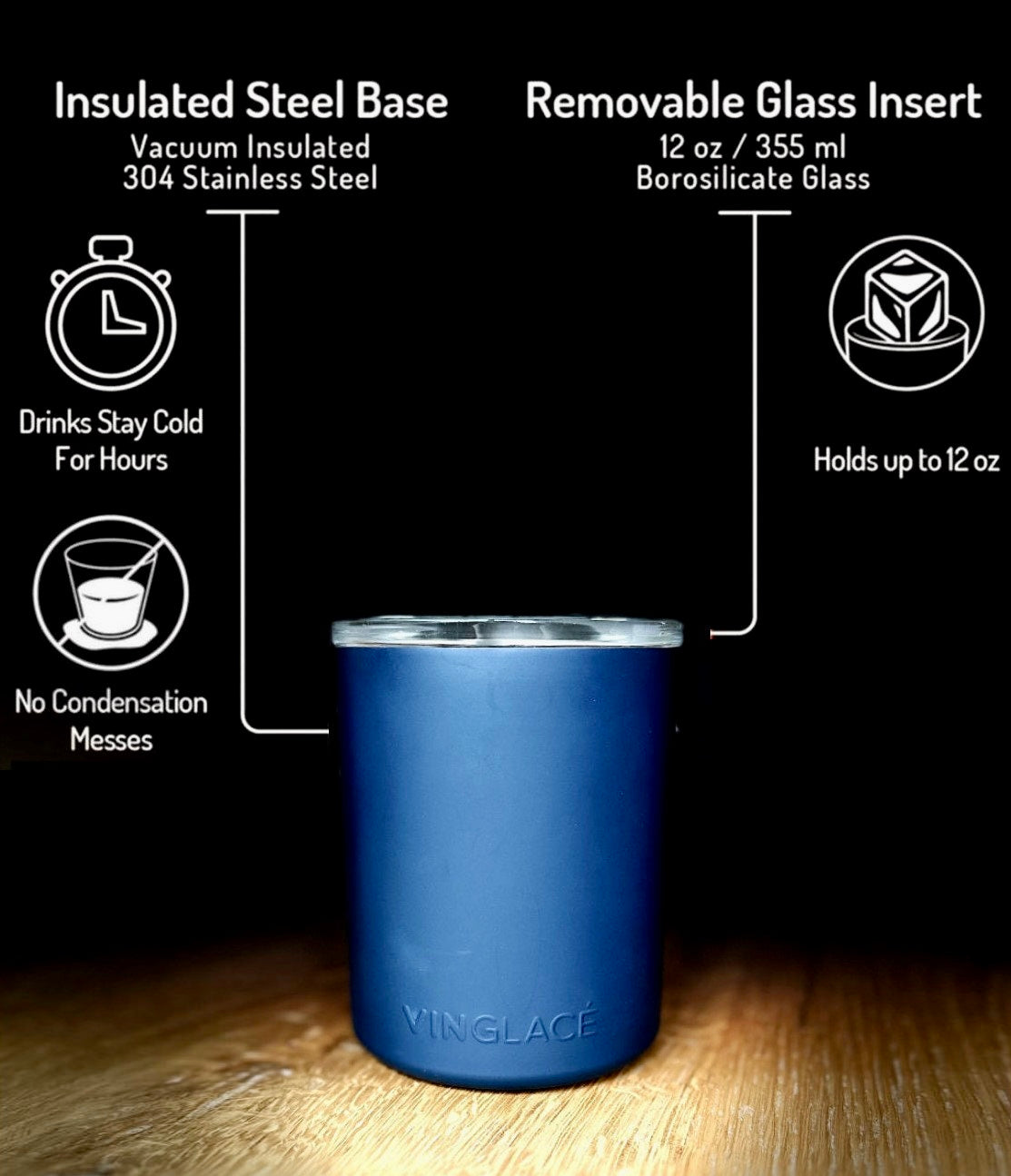 Limited Edition Deer Hunter Glass Lined Whiskey Glass in Black