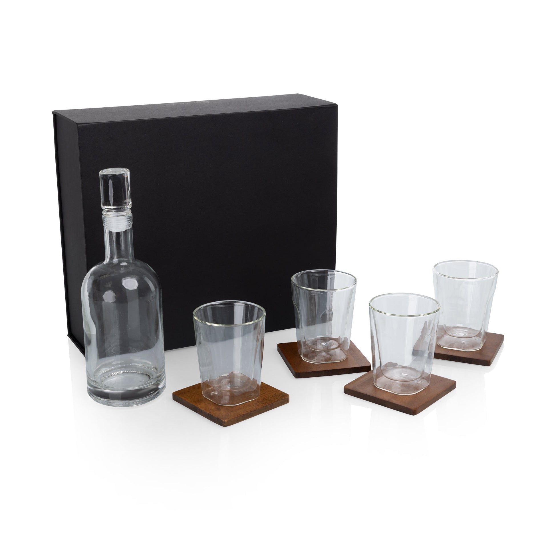 Ambassador Whiskey Box with Decanter and 4 Lowball Glasses Picnic Time Family of Brands