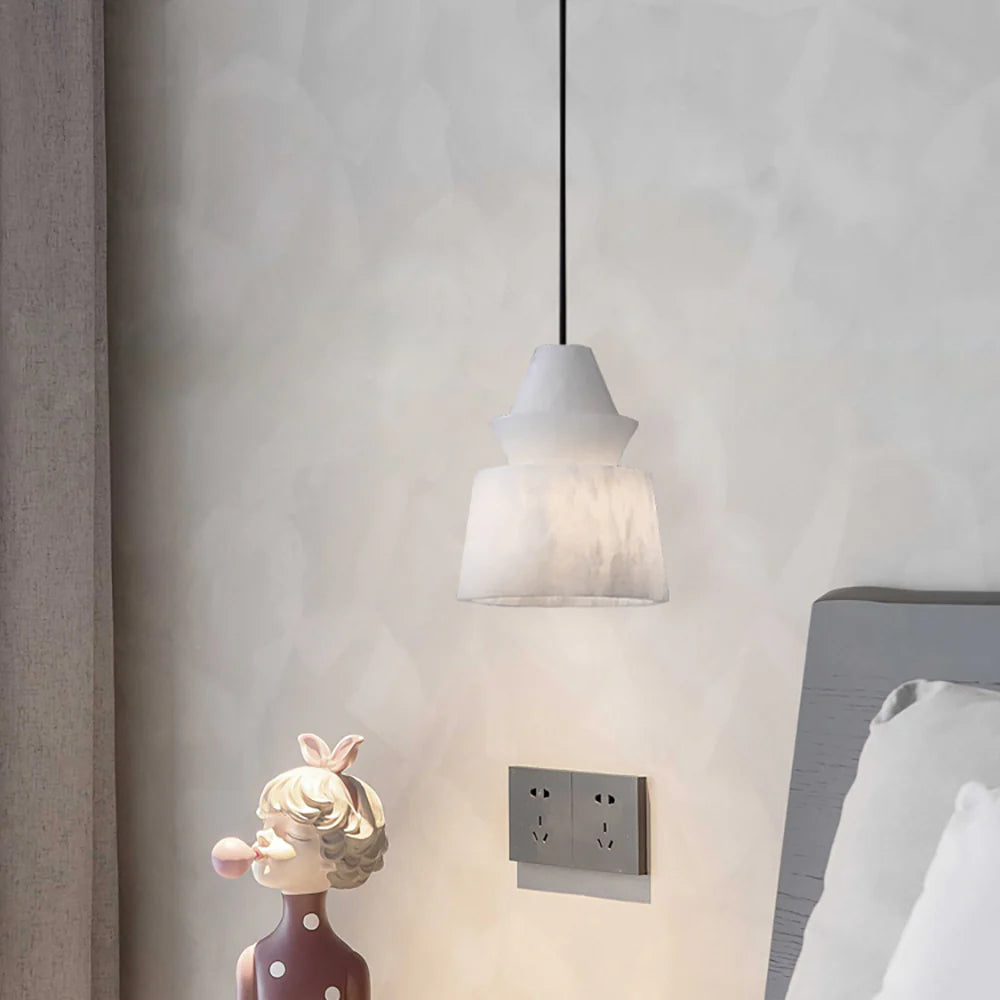 White Alabaster Pendant Light
