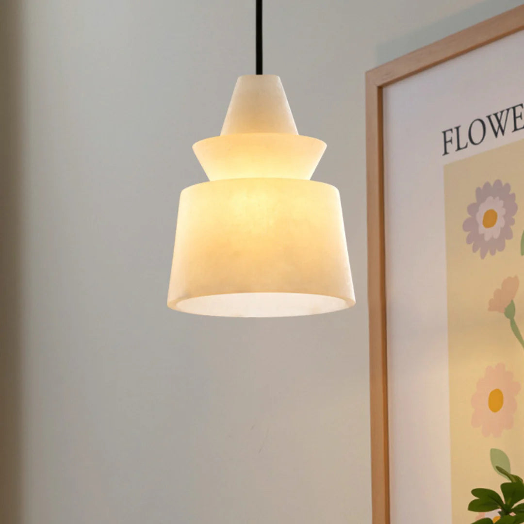 White Alabaster Pendant Light