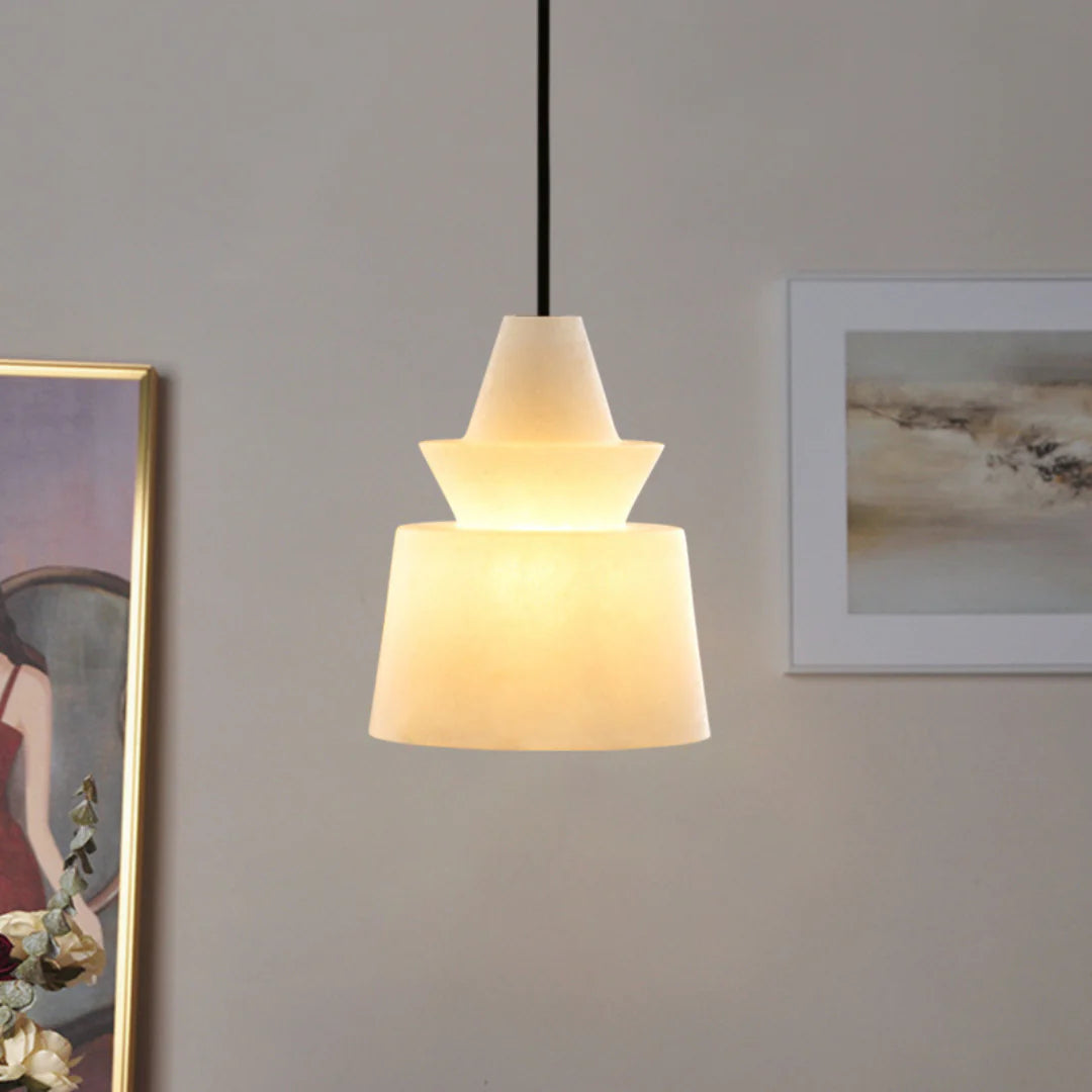 White Alabaster Pendant Light