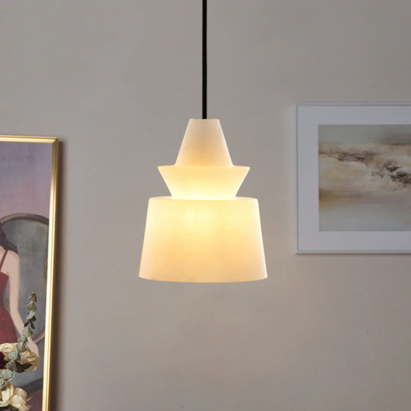 White Alabaster Pendant Light