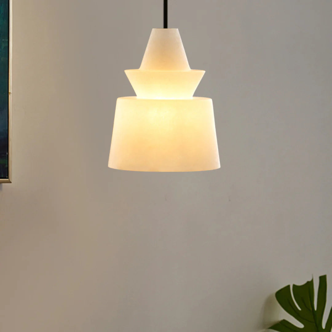 White Alabaster Pendant Light