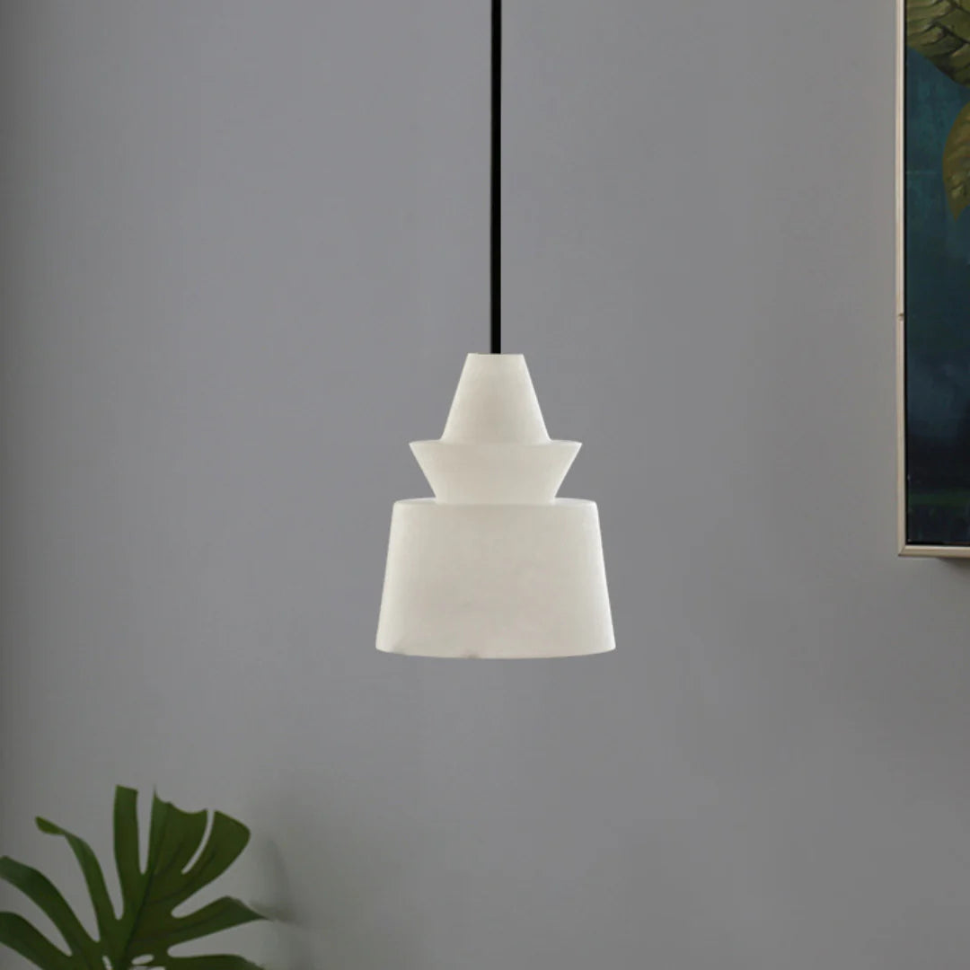 White Alabaster Pendant Light