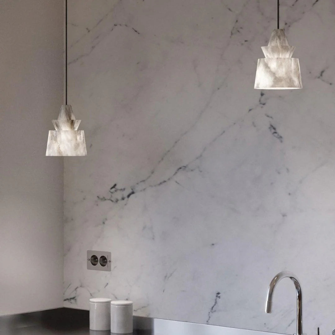 White Alabaster Pendant Light