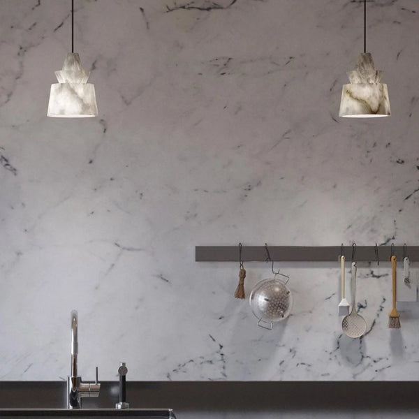 White Alabaster Pendant Light