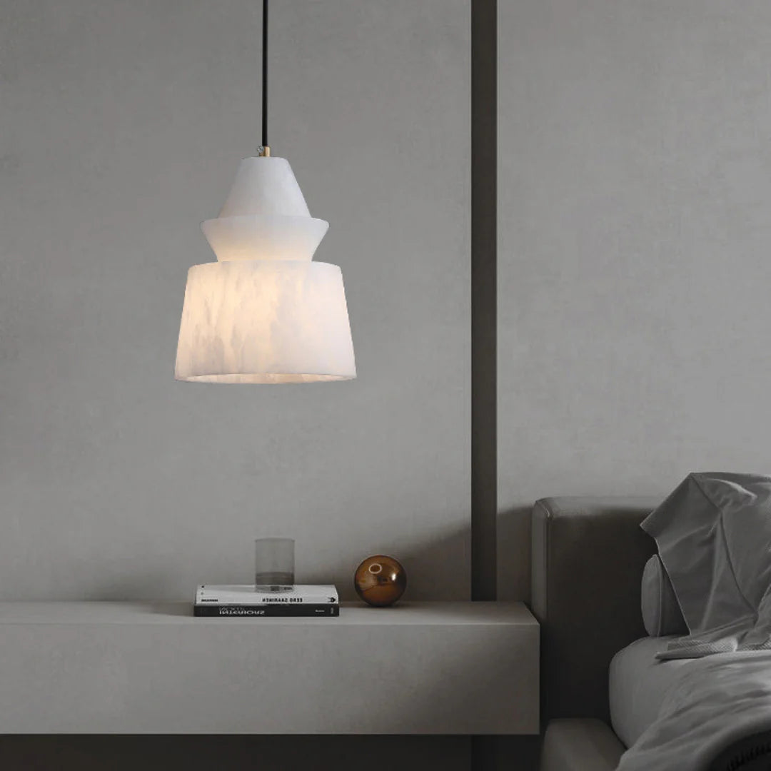 White Alabaster Pendant Light