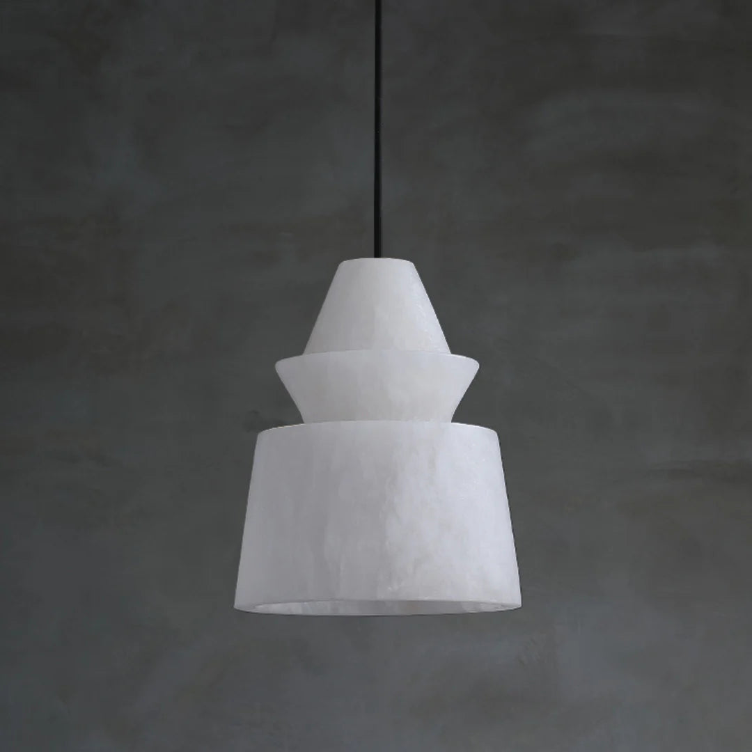 White Alabaster Pendant Light