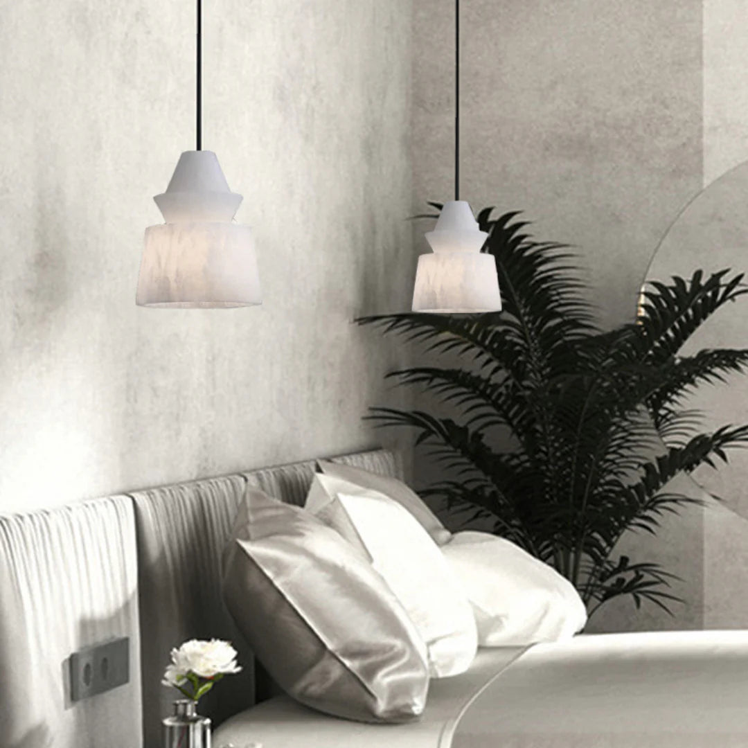 White Alabaster Pendant Light