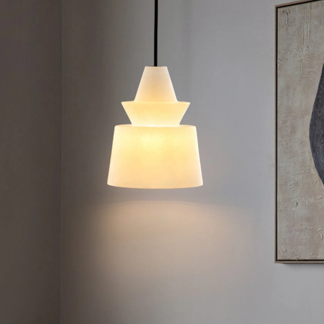 White Alabaster Pendant Light