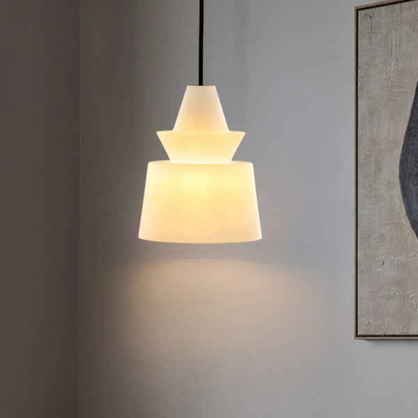 White Alabaster Pendant Light