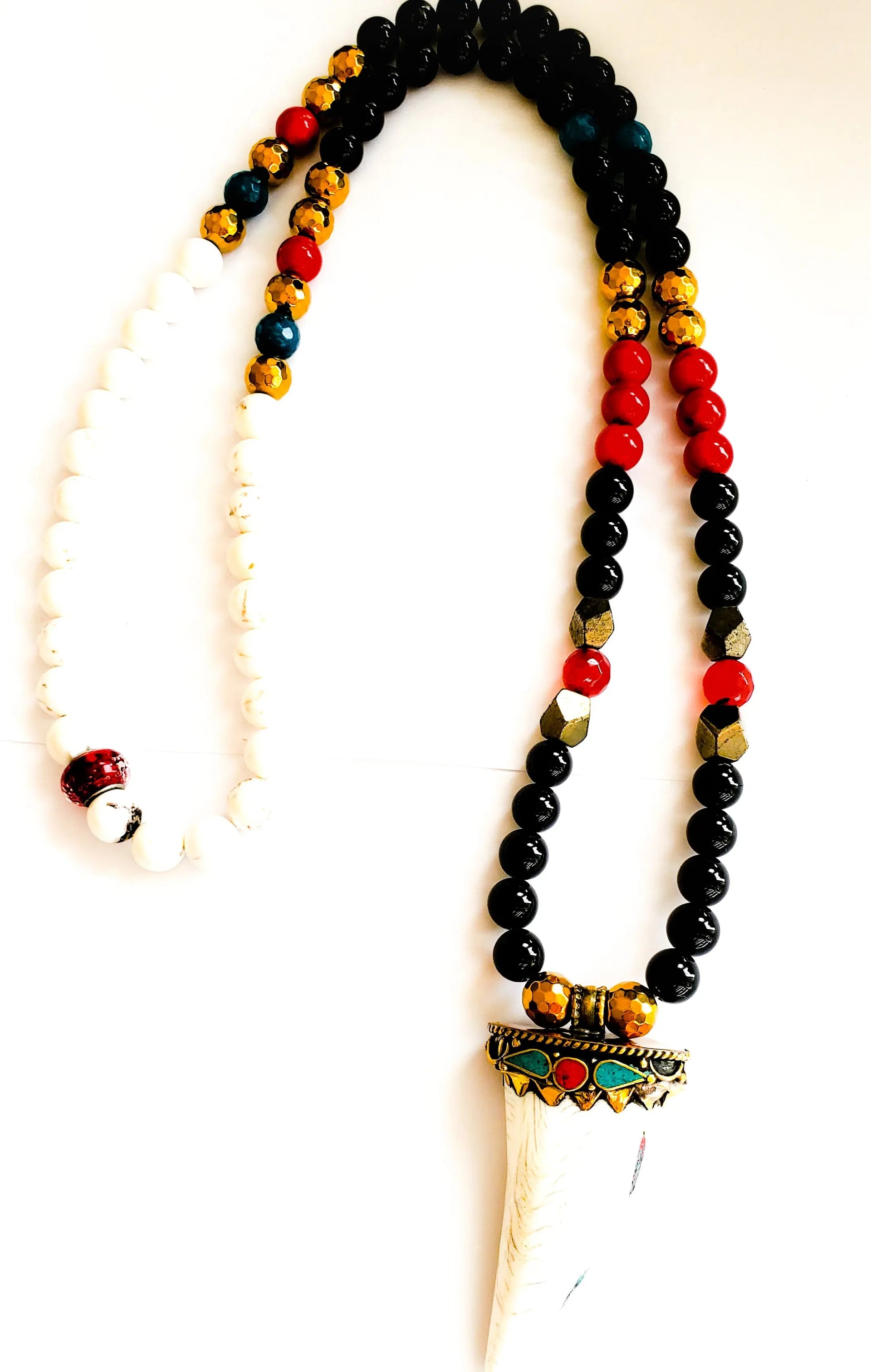 White Coral Tibetan Necklace