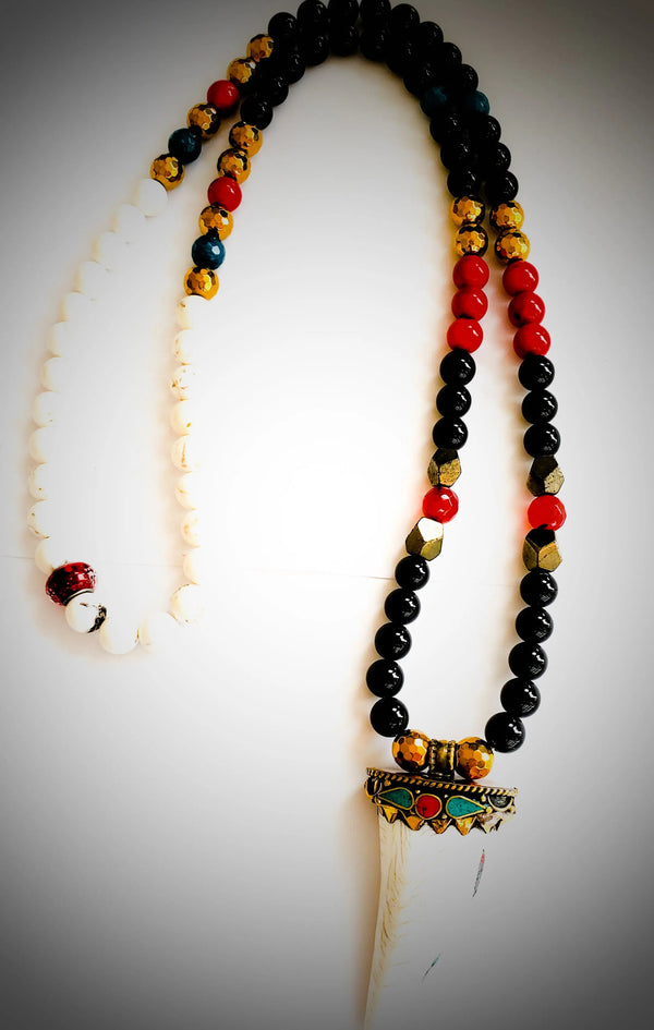White Coral Tibetan Necklace