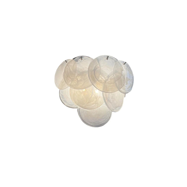 White Murano Disc Glass Wall Sconce