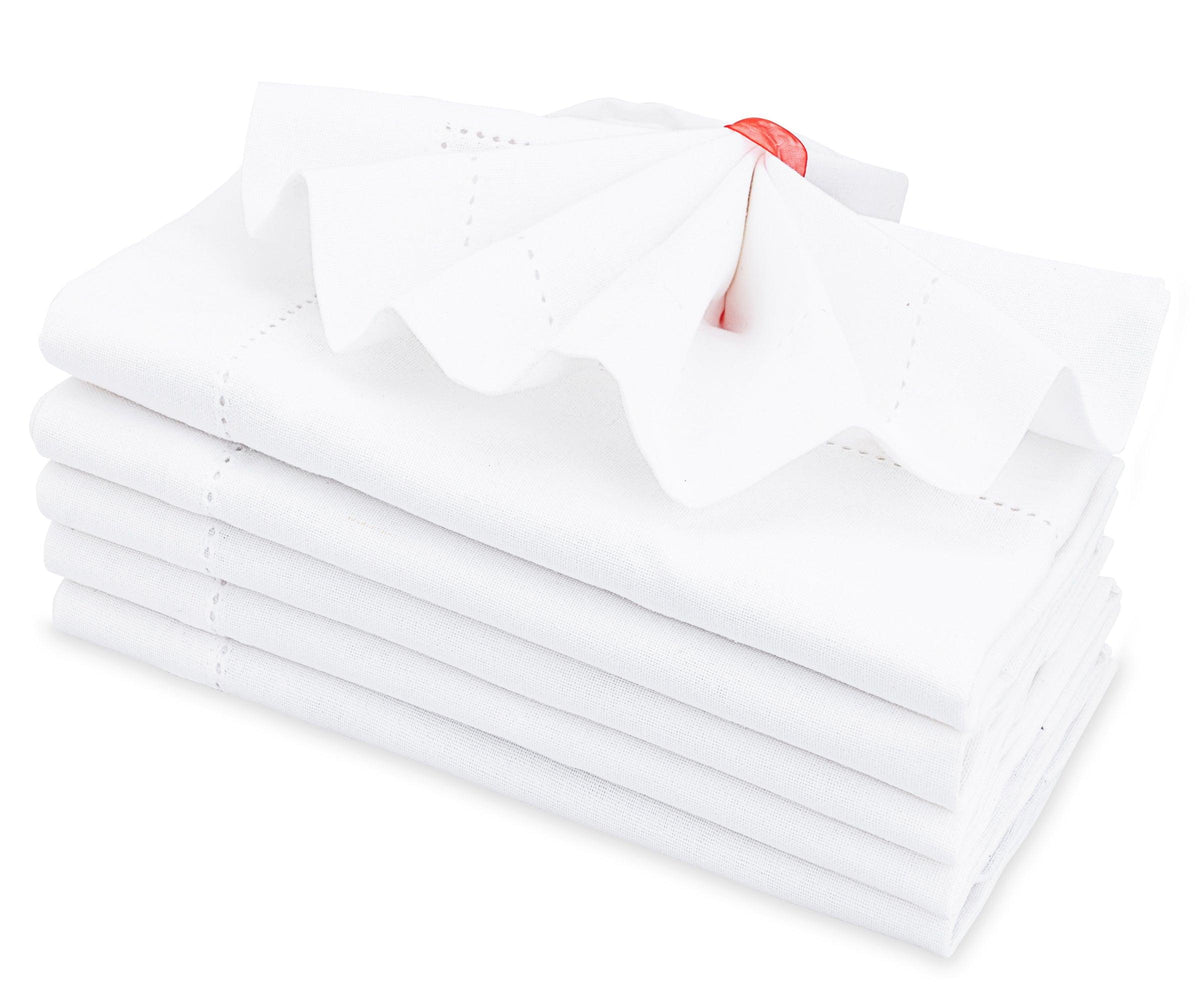Cotton Hemstitched Napkins - 18 Inch