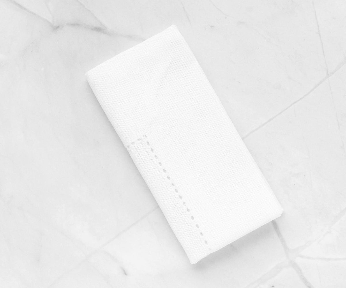 Cotton Hemstitched Napkins - 18 Inch