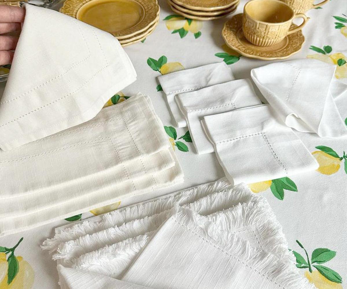 White Fabric Napkins - 22 inch