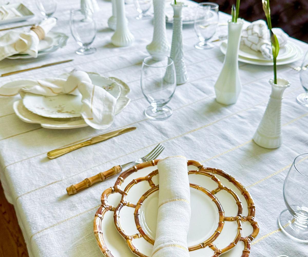 Gold Lurex Metallic Tablecloth