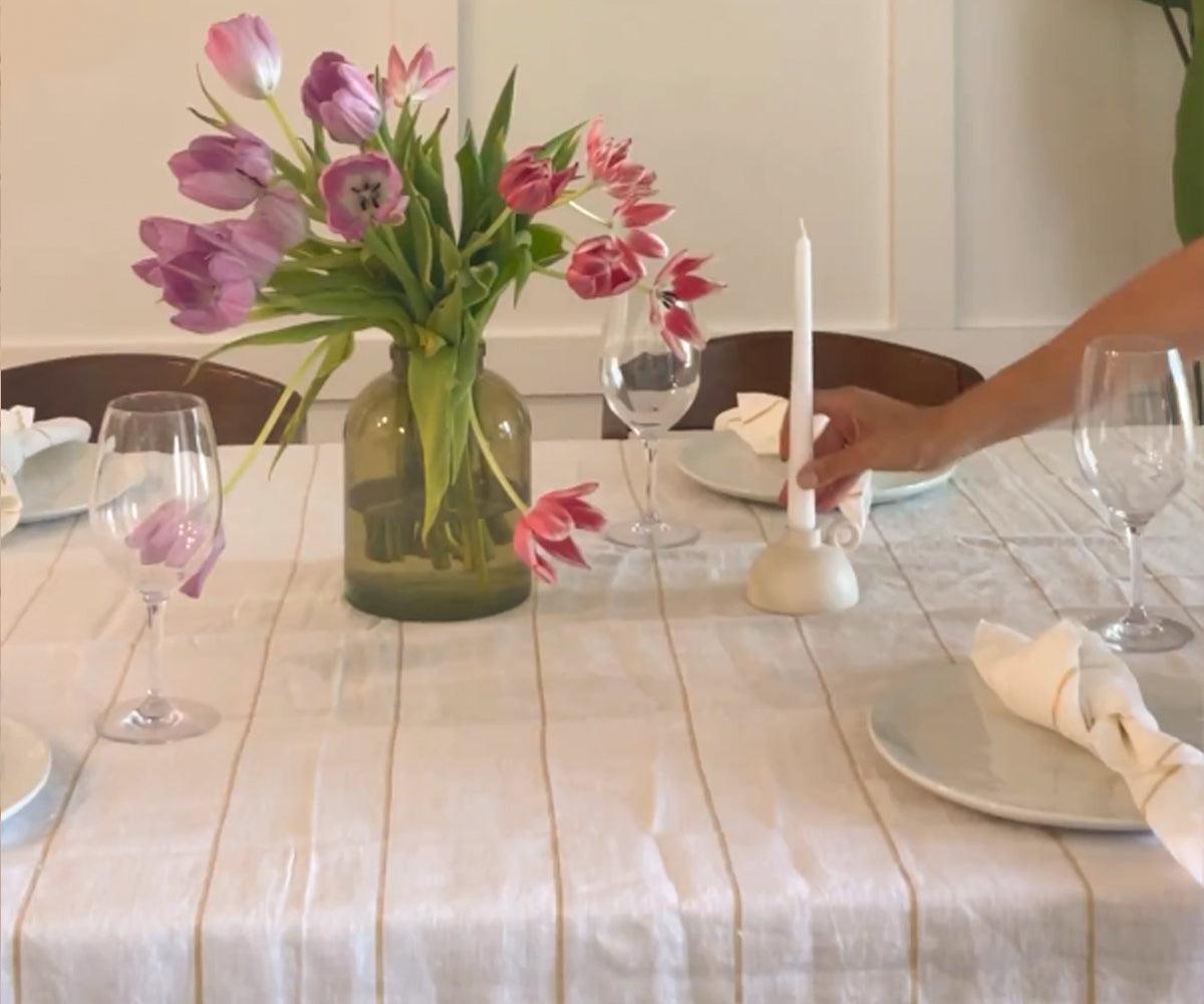 Gold Lurex Metallic Tablecloth