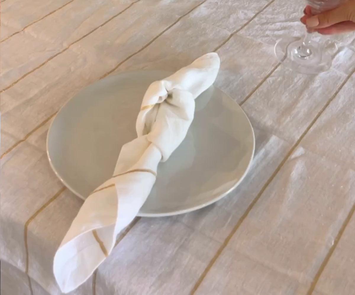 Gold Lurex Metallic Tablecloth