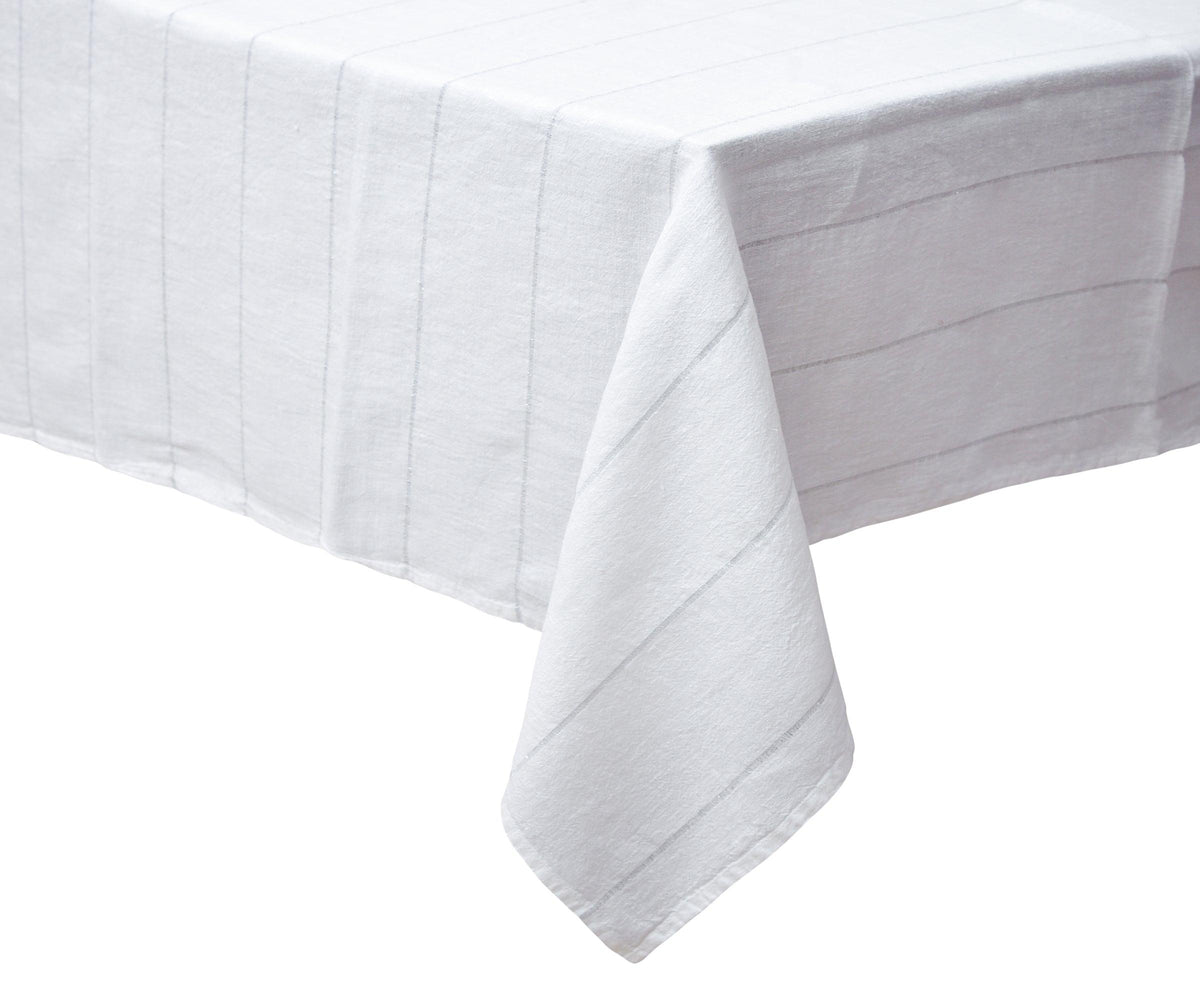 Rectangle Tablecloth - Striped Linen Tablecloth