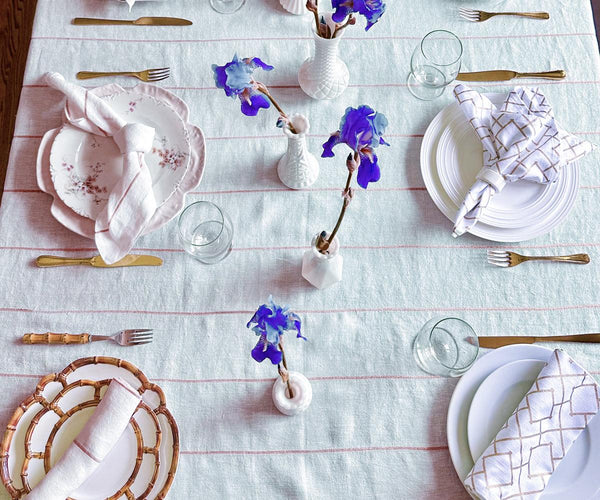 Linen Tablecloth - Striped Rectangle Tablecloth
