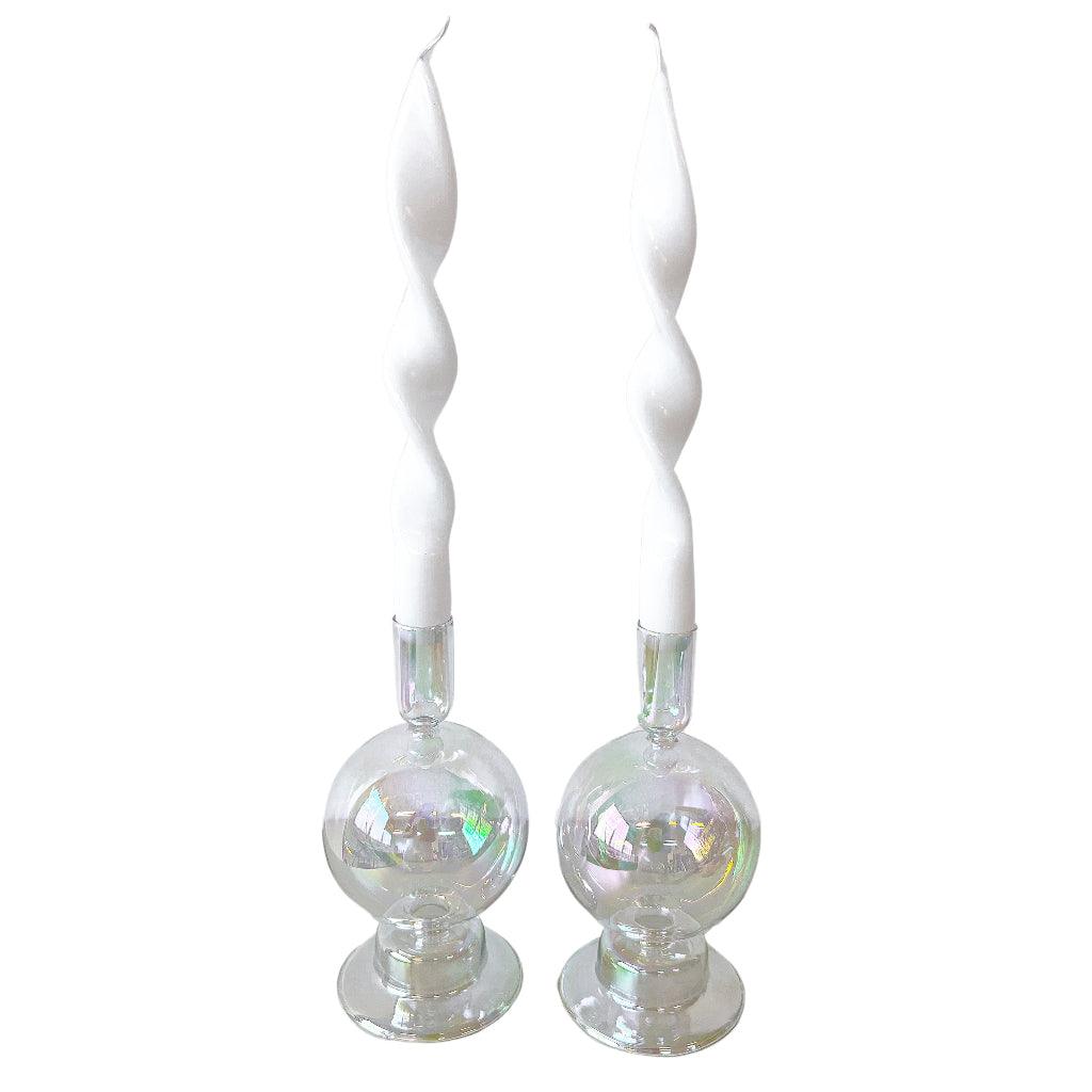 White Cotton Swirl Candles – Pack of 2