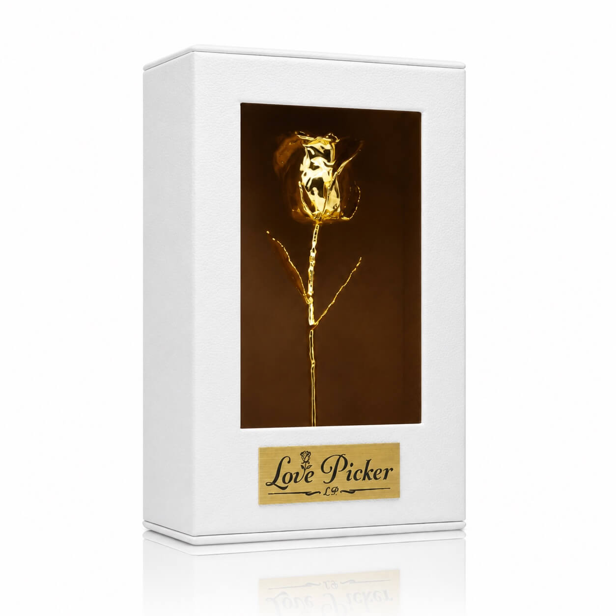 24K Gold Rose in Standing Clear Window Display Box | LovePicker