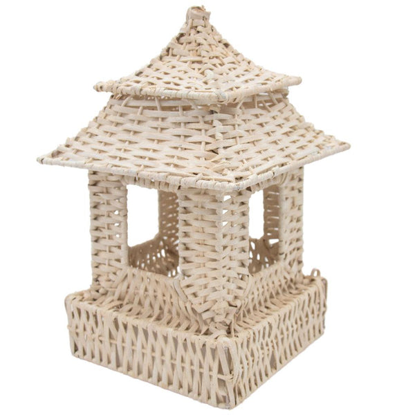 White Rattan Pagoda Lanterns – Set of 2