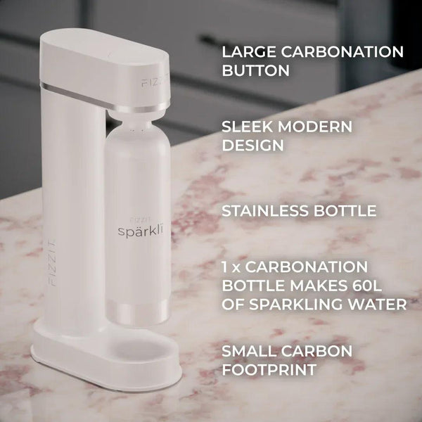Fizzit Spärklï Carbonated Water Soda Maker with Stainless Steel Bottle Included - Gifts for You 'n Me