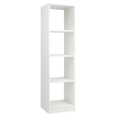5 Tiers 4-Cube Narrow Bookshelf with 4 Anti-Tipping Kits-White