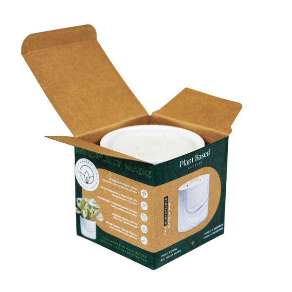 Natural Eucalyptus White Marble Candle 17oz