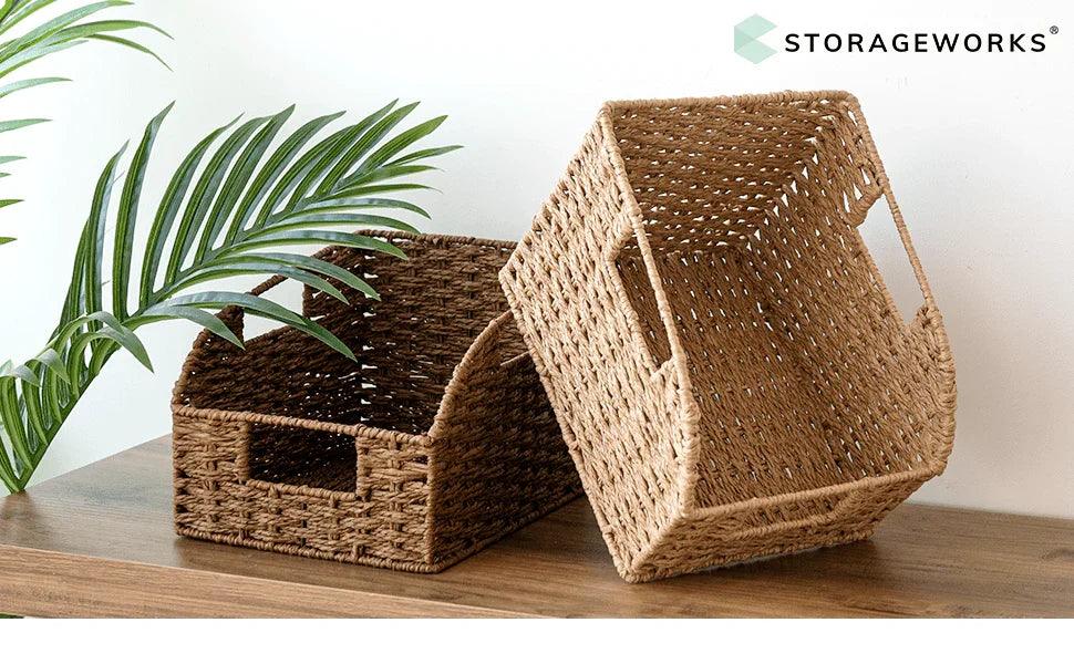 Wicker Baskets - Storage Natural 2 Pack