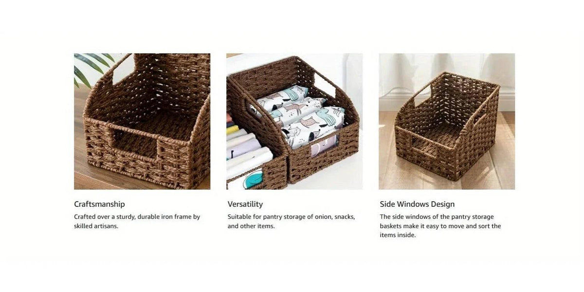 Wicker Baskets - Storage Natural 2 Pack