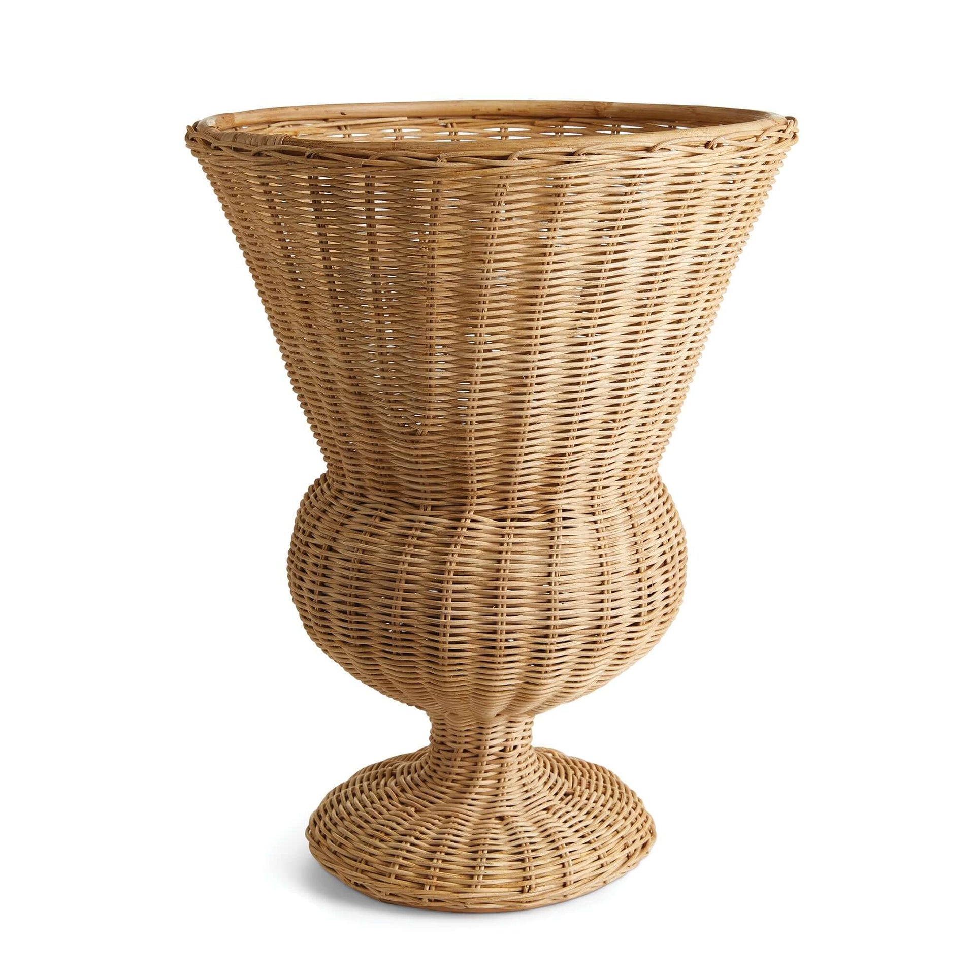 Wicker Urn-Shaped Decorative Vase