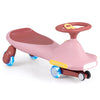 Wiggle Car for Kids with LED Flashing Wheels for Indoor Outdoor Play-Pink