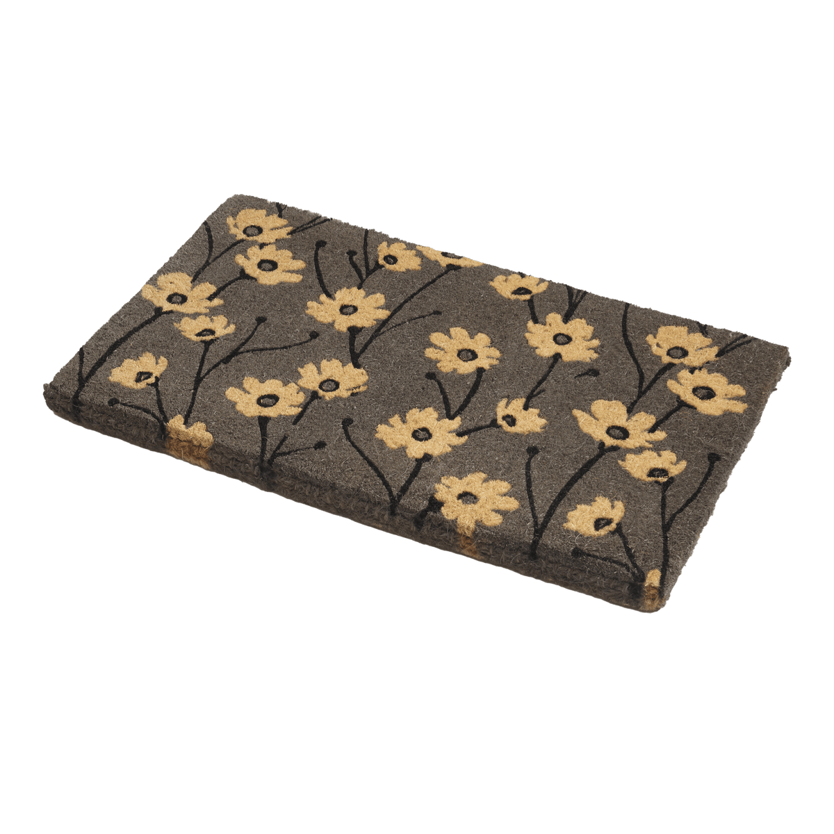 Wild Flowers - Gray Coir Doormat