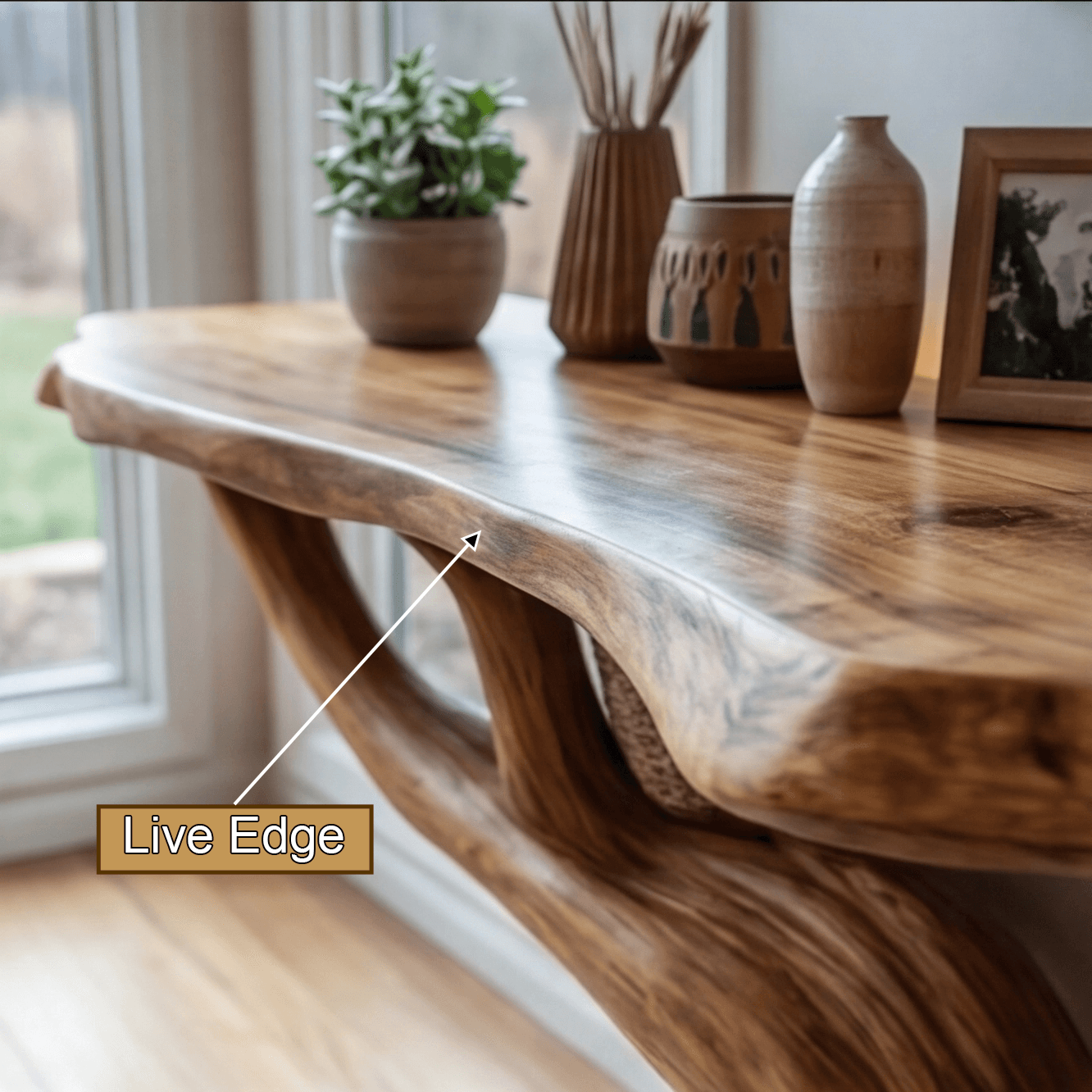 Willowcrest Solid Wood Console Table with Shelves