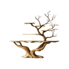 Willowcrest Solid Wood Console Table with Shelves - Natural Oak / 48"W x 10"D x 60"H