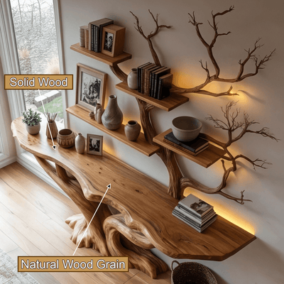 Willowcrest Solid Wood Console Table with Shelves