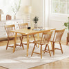 Windsor Dining Chairs Set of 4 with Curved Spindle Back-Natural
