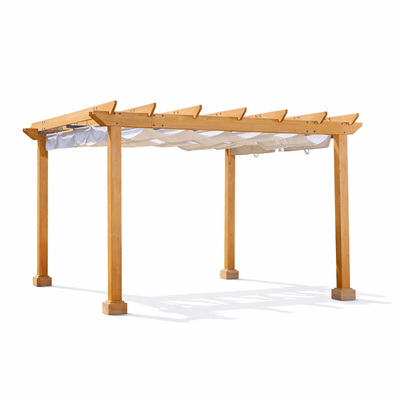 Shade N' Shelters 11' x 11' Cedar Wood Pergola with Adjustable Canopy